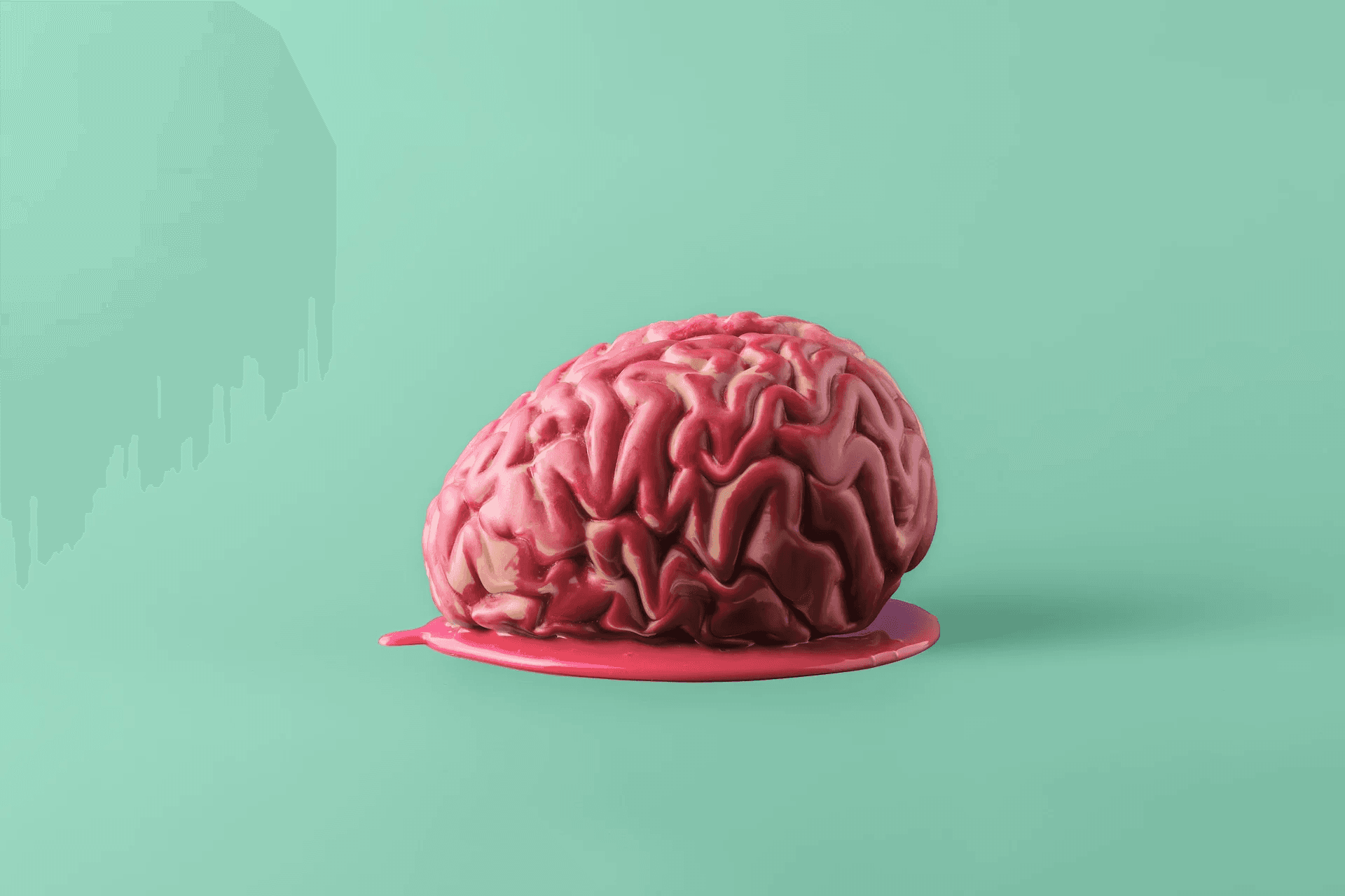 A human brain dissolving over time